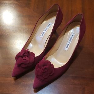 Manolo Blahnik suede heel